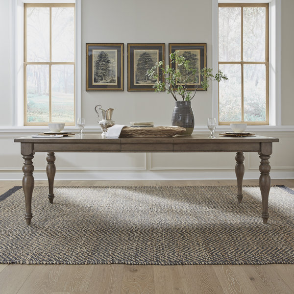 Jaclin extendable trestle dining table discount